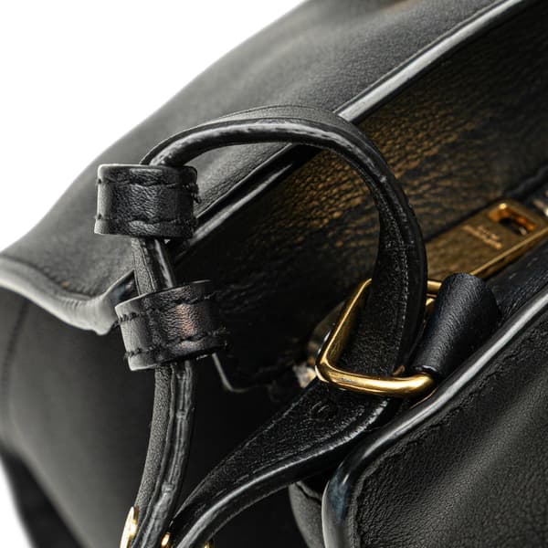Pre-owned Saint Laurent Baby Leather Monogram Cabas Satchel Black