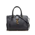 Miniatyrbild 1 av 10: Pre-owned Saint Laurent Baby Leather Monogram Cabas Satchel Black
