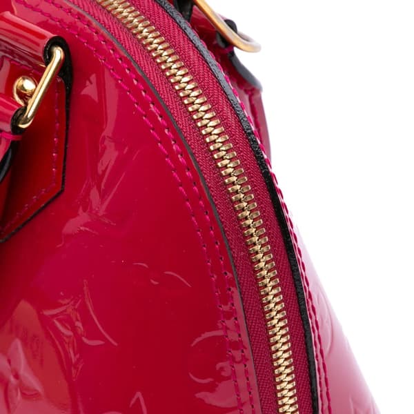 Pre-owned Louis Vuitton Monogram Vernis Alma BB Red