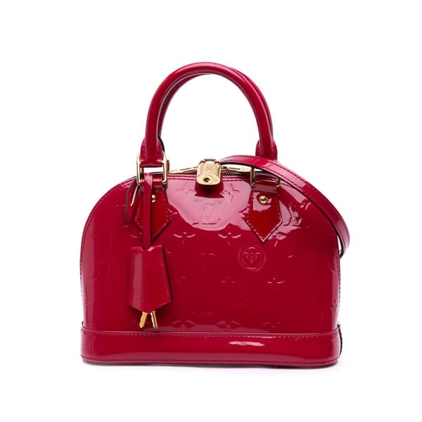 Pre-owned Louis Vuitton Monogram Vernis Alma BB Red