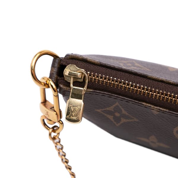 Pre-owned Louis Vuitton Monogram Mini Pochette Accessoires Brown