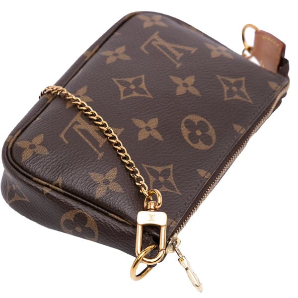 Pre-owned Louis Vuitton Monogram Mini Pochette Accessoires Brown