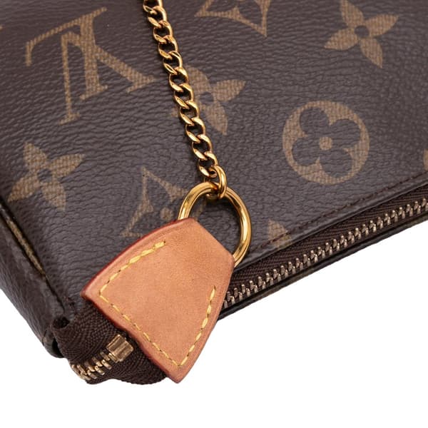 Pre-owned Louis Vuitton Monogram Mini Pochette Accessoires Brown