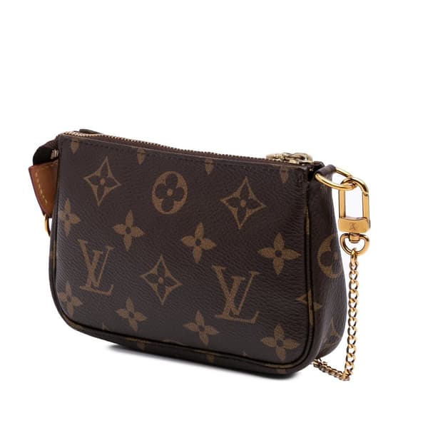 Pre-owned Louis Vuitton Monogram Mini Pochette Accessoires Brown