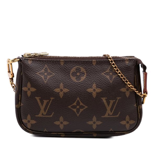 Pre-owned Louis Vuitton Monogram Mini Pochette Accessoires Brown
