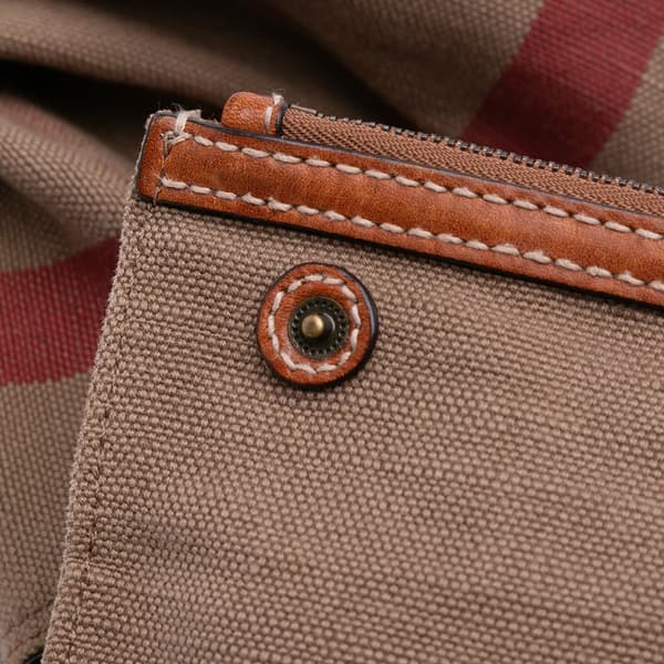 Pre-owned Burberry Medium Mega Check Canvas Ashby Bucket Bag Brown