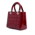 Miniatyrbilde 2 av 10: Pre-owned Dior Medium Patent Cannage Lady Dior Red