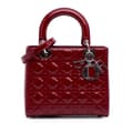 Miniatyrbilde 1 av 10: Pre-owned Dior Medium Patent Cannage Lady Dior Red