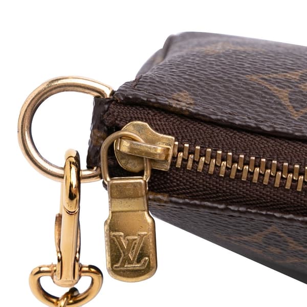 Pre-owned Louis Vuitton Monogram Mini Pochette Accessoires Brown