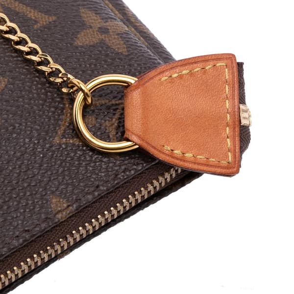 Pre-owned Louis Vuitton Monogram Mini Pochette Accessoires Brown