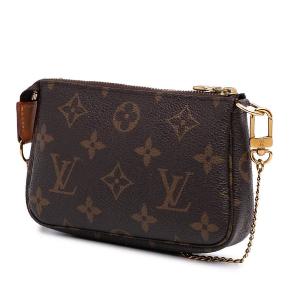Pre-owned Louis Vuitton Monogram Mini Pochette Accessoires Brown