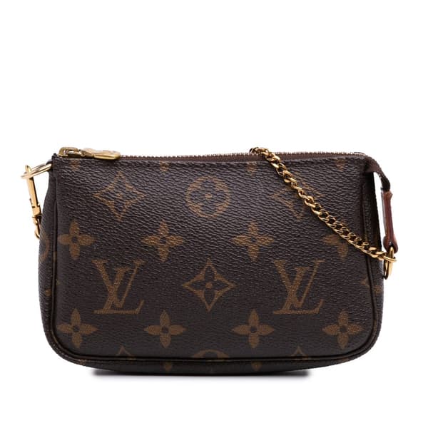Pre-owned Louis Vuitton Monogram Mini Pochette Accessoires Brown