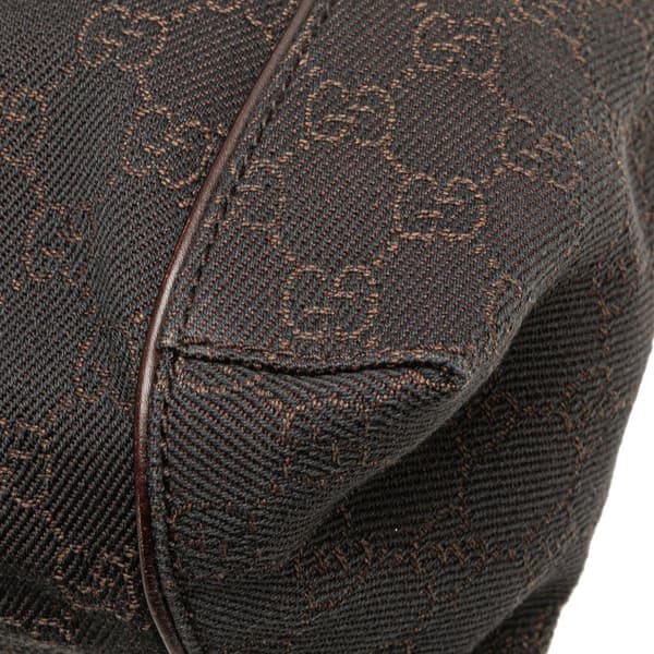 Pre-owned Gucci GG Denim Handbag Brown