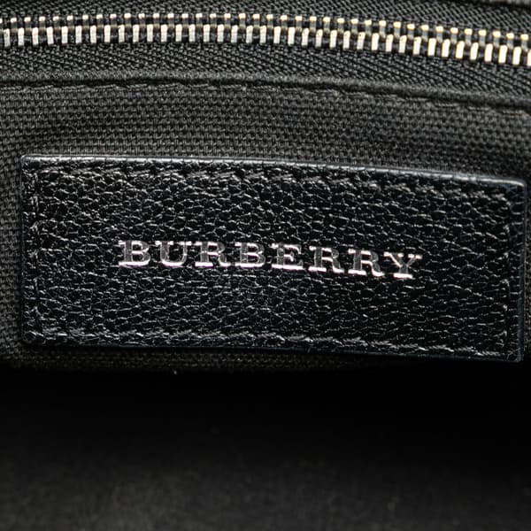 Pre-owned Burberry Medium House Check Canvas Banner Satchel Brown