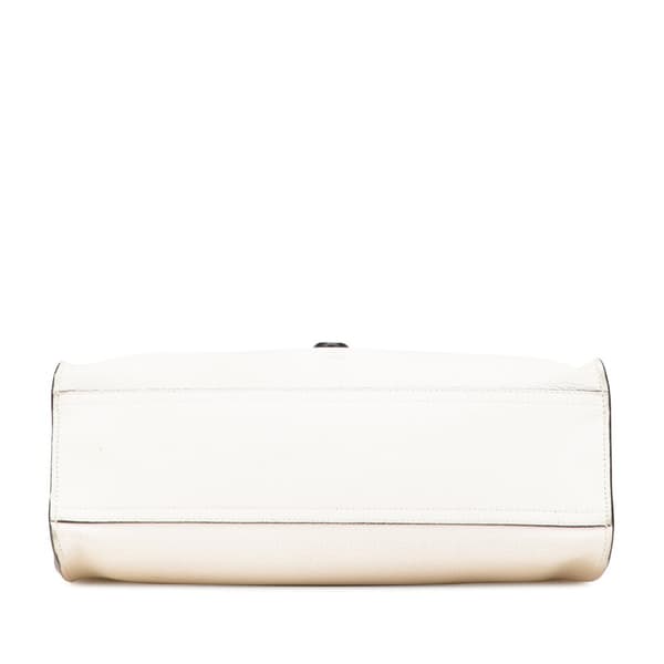 Pre-owned Gucci Small Grained Calfskin Soft Jackie Tote White