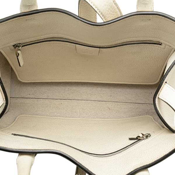 Pre-owned Gucci Small Grained Calfskin Soft Jackie Tote White