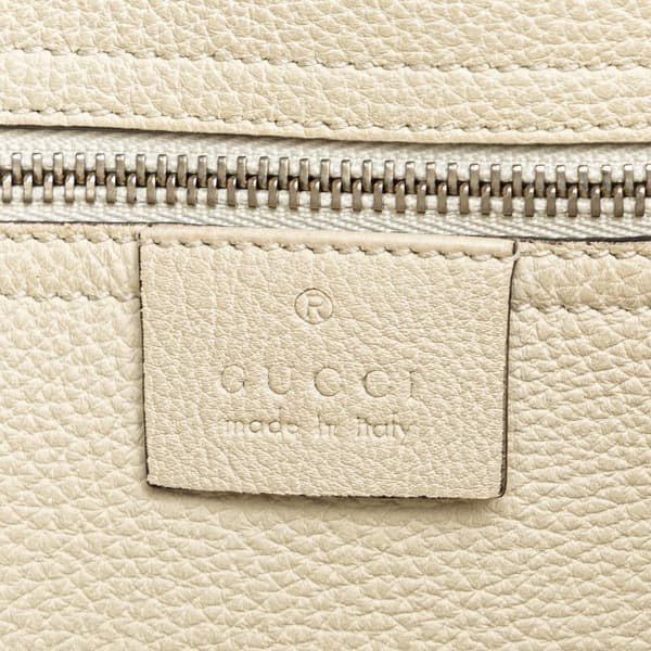 Pre-owned Gucci Small Grained Calfskin Soft Jackie Tote White