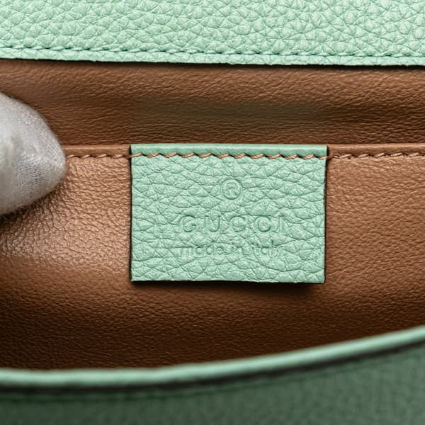 Pre-owned Gucci Small Leather Zumi Satchel Green