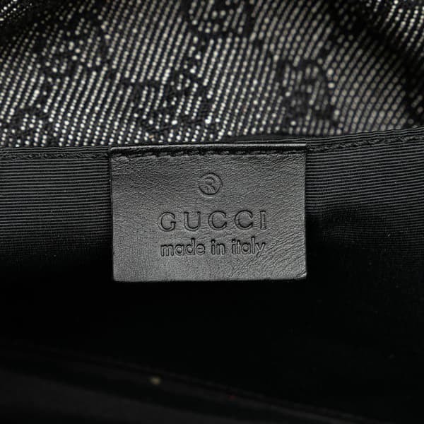 Pre-owned Gucci GG Denim Bamboo Handbag Gray