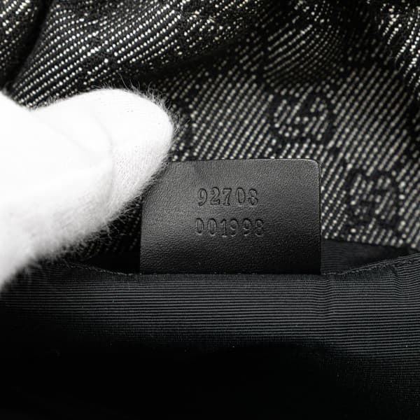 Pre-owned Gucci GG Denim Bamboo Handbag Gray