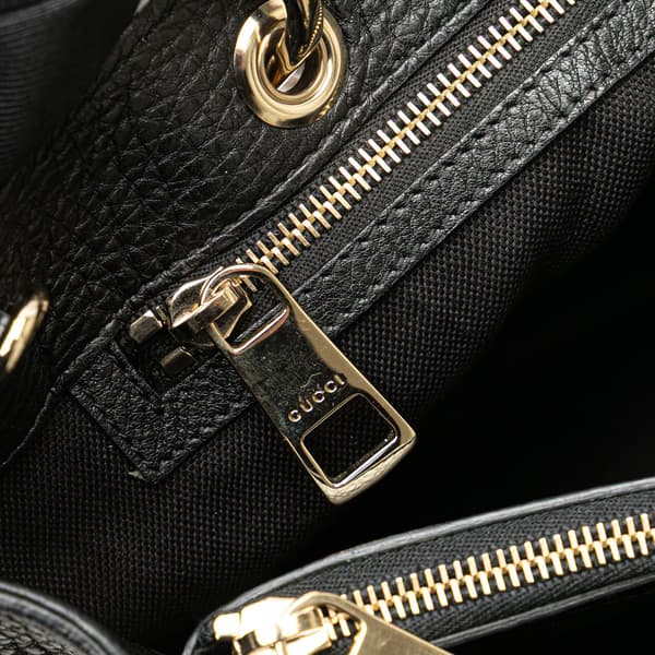 Pre-owned Gucci Medium Calfskin Bamboo Shopper Satchel Black