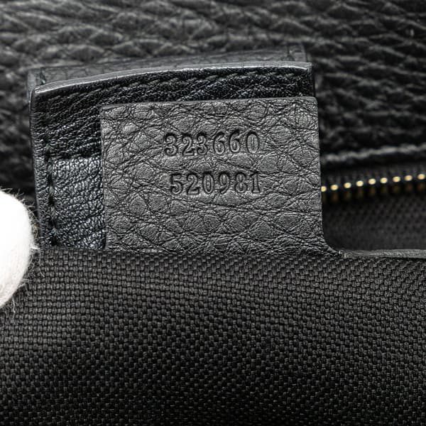 Pre-owned Gucci Medium Calfskin Bamboo Shopper Satchel Black
