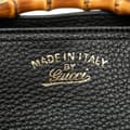 Miniatyrbilde 10 av 10: Pre-owned Gucci Medium Calfskin Bamboo Shopper Satchel Black