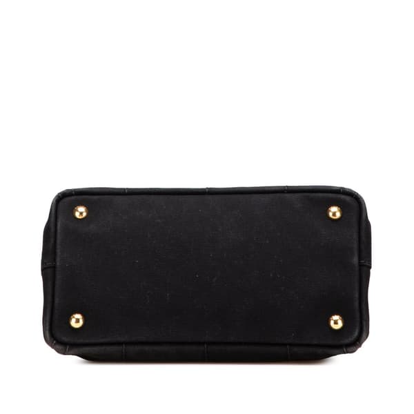 Pre-owned Prada Small Canvas Canapa Logo Satchel Black