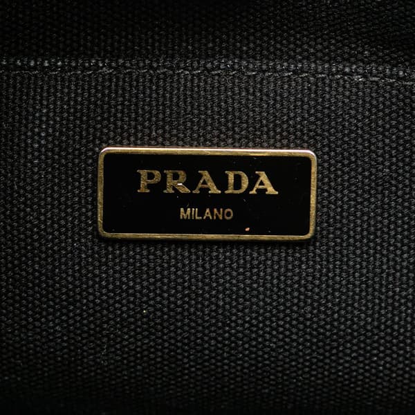 Pre-owned Prada Small Canvas Canapa Logo Satchel Black