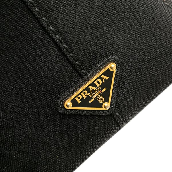 Pre-owned Prada Small Canvas Canapa Logo Satchel Black