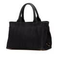 Miniatyrbild 2 av 10: Pre-owned Prada Small Canvas Canapa Logo Satchel Black