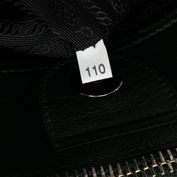 Pre-owned Prada Glace Calf Twin Pocket Satchel Green