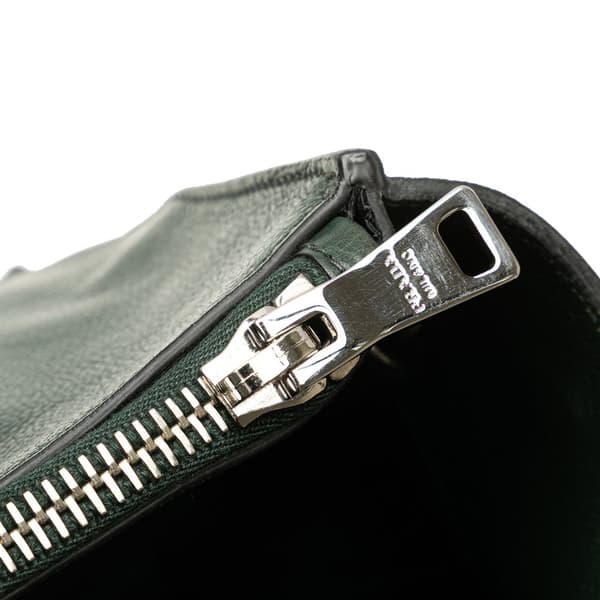 Pre-owned Prada Glace Calf Twin Pocket Satchel Green