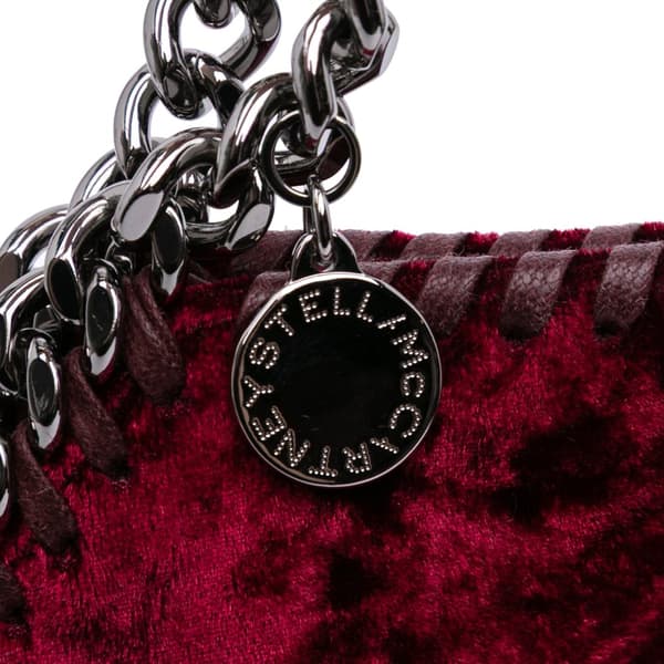 Pre-owned Stella McCartney Mini Velvet Falabella Satchel Red