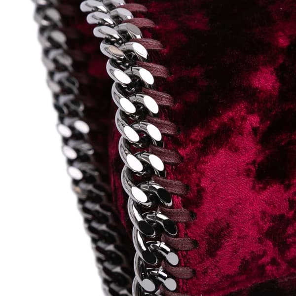 Pre-owned Stella McCartney Mini Velvet Falabella Satchel Red
