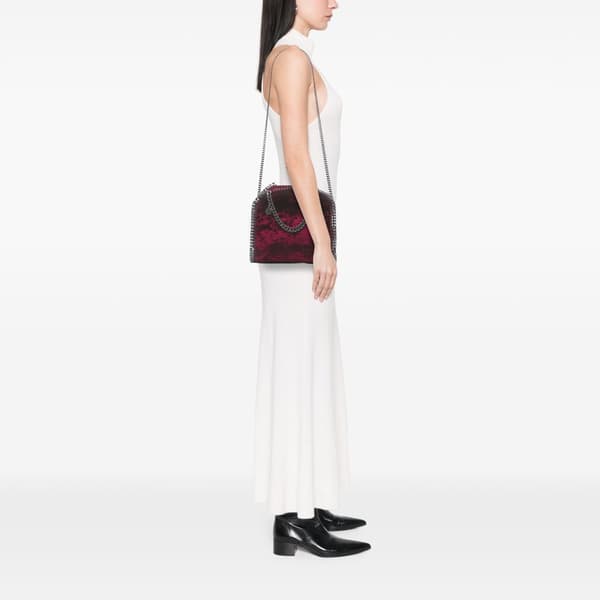 Pre-owned Stella McCartney Mini Velvet Falabella Satchel Red