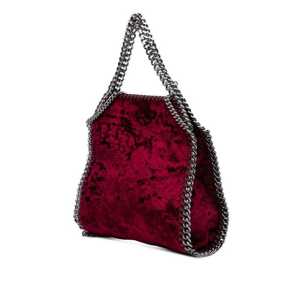 Pre-owned Stella McCartney Mini Velvet Falabella Satchel Red
