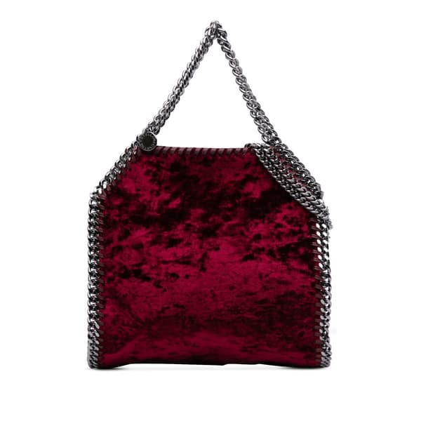 Pre-owned Stella McCartney Mini Velvet Falabella Satchel Red