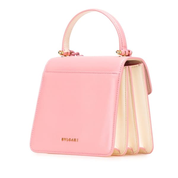 Pre-owned Bvlgari Limited Edition Calfskin Serpenti Forever Chain Top Handle Bag Pink