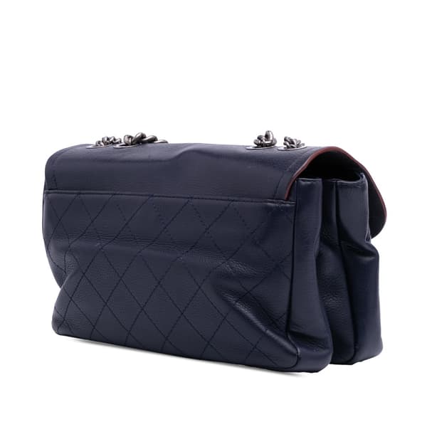 Pre-owned Chanel Paris-Greece Calfskin Archi Chic Flap Blue