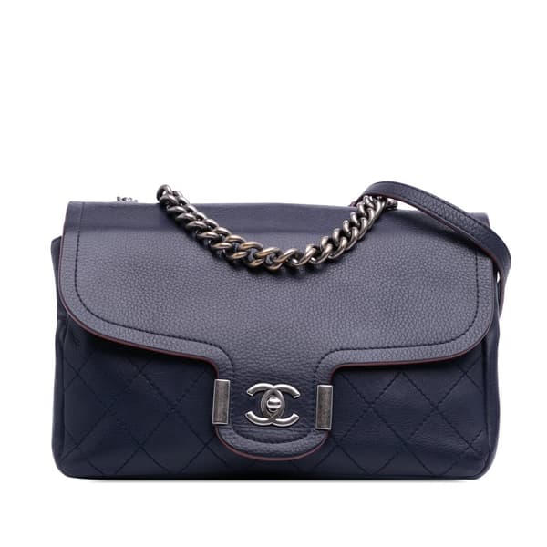 Pre-owned Chanel Paris-Greece Calfskin Archi Chic Flap Blue