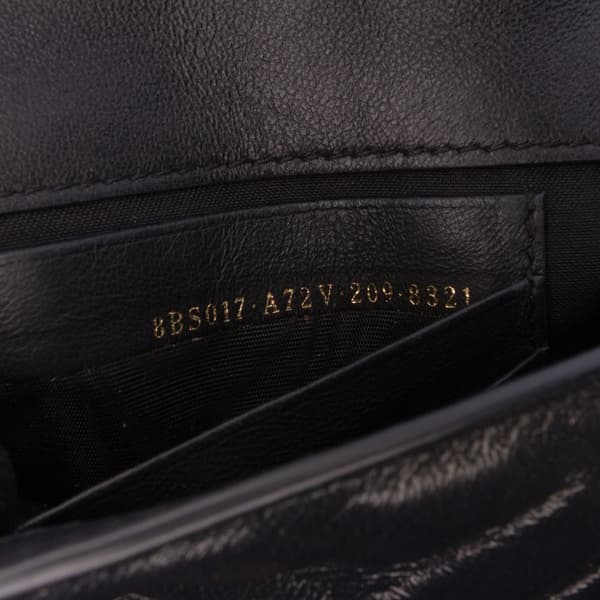 Pre-owned Fendi Mini Zucca Embossed Leather Baguette Satchel Black