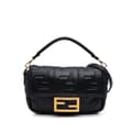 Pikkukuva 1 / 9: Pre-owned Fendi Mini Zucca Embossed Leather Baguette Satchel Black