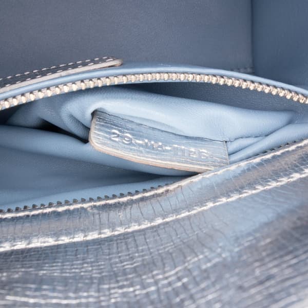 Pre-owned Dior Small Metallic Grained Calfskin Cannage My ABCDior Lady Dior Silver
