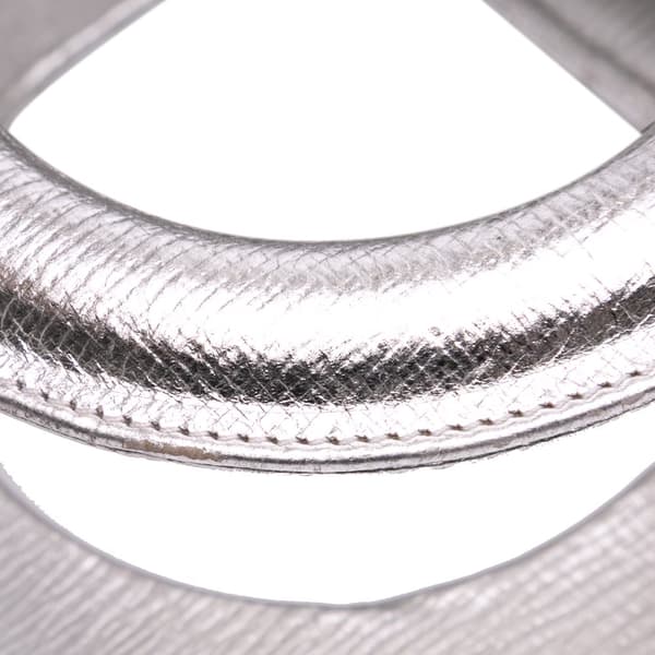Pre-owned Dior Small Metallic Grained Calfskin Cannage My ABCDior Lady Dior Silver