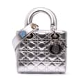 Miniatyrbilde 1 av 10: Pre-owned Dior Small Metallic Grained Calfskin Cannage My ABCDior Lady Dior Silver