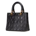 Miniatyrbillede 2 af 10: Pre-owned Dior Medium Lambskin Cannage Lady Dior Black