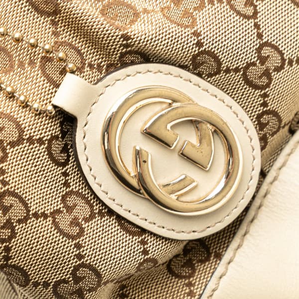 Pre-owned Gucci GG Canvas Sukey Satchel Brown