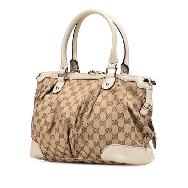 Pre-owned Gucci GG Canvas Sukey Satchel Brown