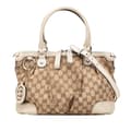 Miniatyrbillede 1 af 10: Pre-owned Gucci GG Canvas Sukey Satchel Brown
